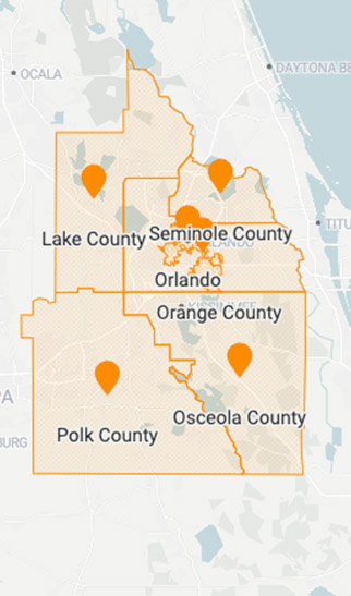 Counties we serve in Orlando Area - American Shower Glass